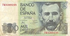 Spain  1000  Pesetas  23.10.1979   Series  7K   Circulated Banknote K25T