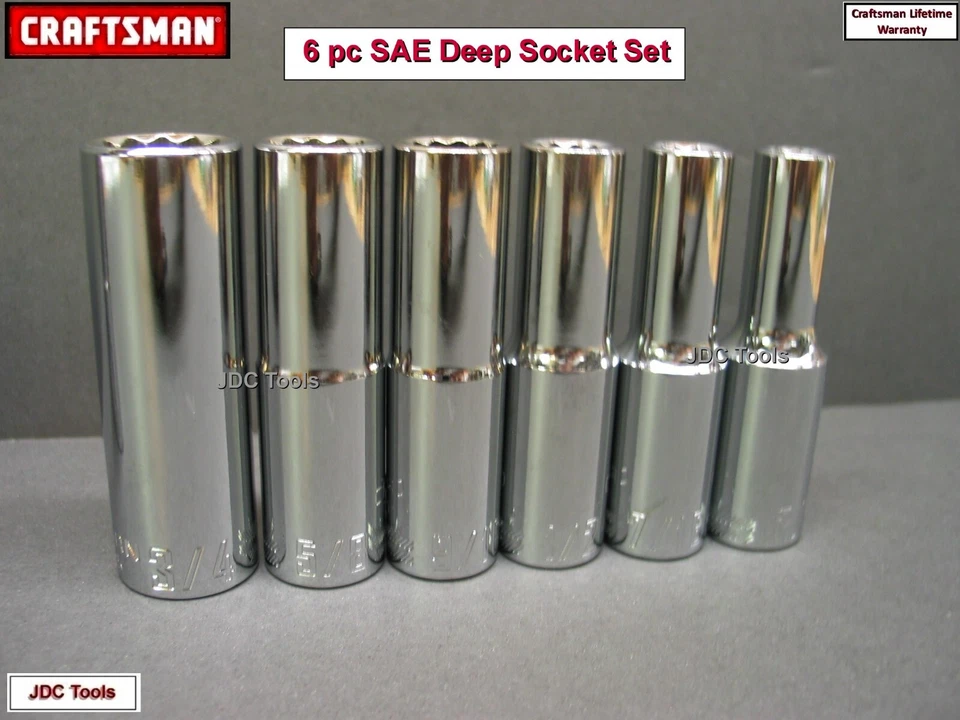 CRAFTSMAN 12pc Deep 1/2 SAE METRIC MM 12pt ratchet wrench socket set - Image 2 of 4