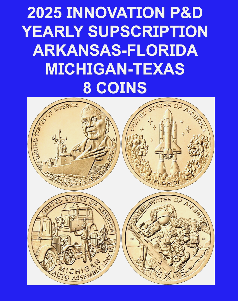 2025 P &D INNOVATION DOLLARS (8) COIN (4) SETS YEARLY SUBSCRIPTION