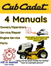 CUB CADET LTX1046VT LAWNMOWER TRACTOR MANUAL OWNERS SERVICE ENGINE PARTS PDF USB