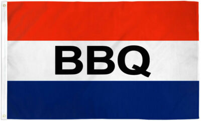 BBQ Flag 3x5ft Concessions Food Flag Bar-b-que Flag 100D  5X3 FT BANNER
