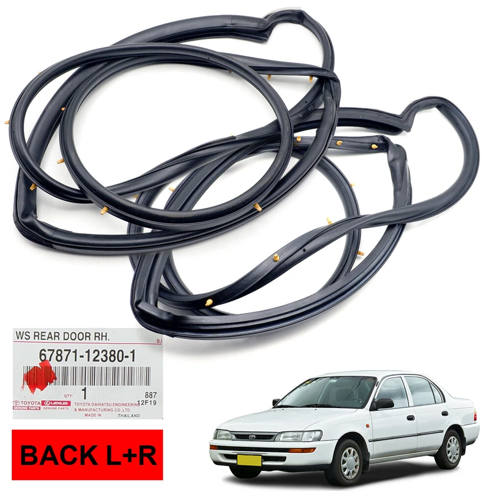 Rear Door Rubber Weatherstrip Seal For Toyota Corolla 1991 - 1995 Foto 3 de 4
