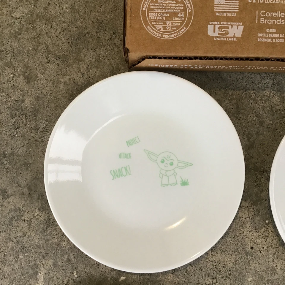 Star Wars Corelle Snack Appetizer Plate Set of 4 Baby Yoda 6.75" - Image 2 of 4
