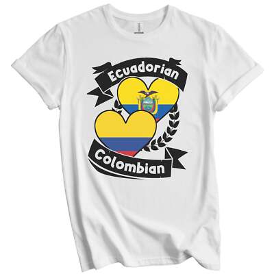 Ecuadorian Colombian Heart Flags Ecuador Colombia T-Shirt