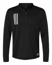 Image of Adidas 3-Stripes Double Knit Quarter-Zip Pullover A482 S-4XL