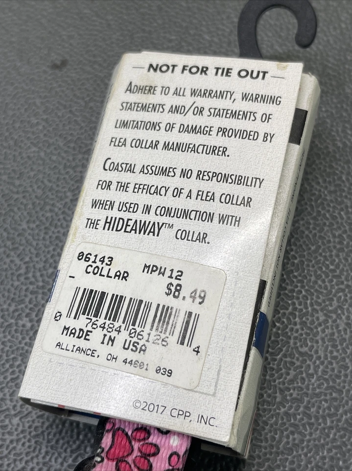 "Cubierta de cuello de pulpa para perro Coastal Hideaway XS 8"" - 12"" impresiones de patas rosadas extra pequeñas" Foto 4 de 4