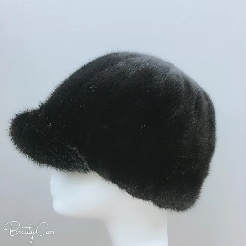 Echtes Nerz Pelz Herren Damen flache Mütze Winter warm Baseballkappe Schirmmütze Straße Hip Hop - Bild 26 von 29