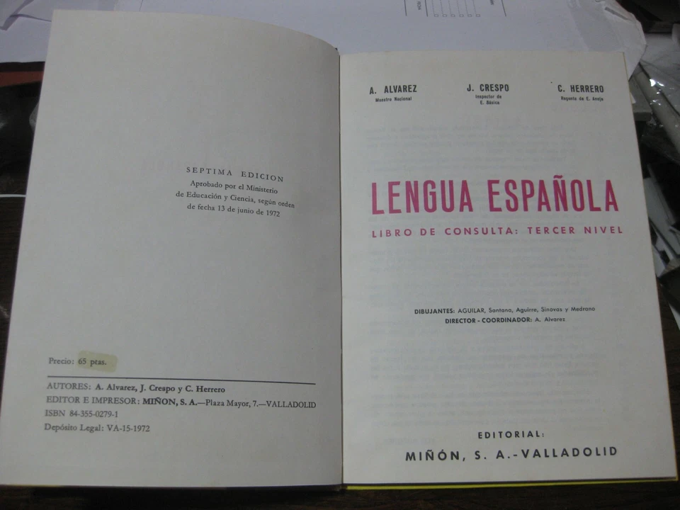 LIBRO TEXTO ESCOLAR ESCUELA LENGUA ESPAÑOLA 1 EGB ALVAREZ MIÑON 1971 NUEVO - Imagen 2 de 4