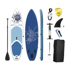 Inflatable Stand Up Paddle Board with Accessories & Backpack Surf Control Blue