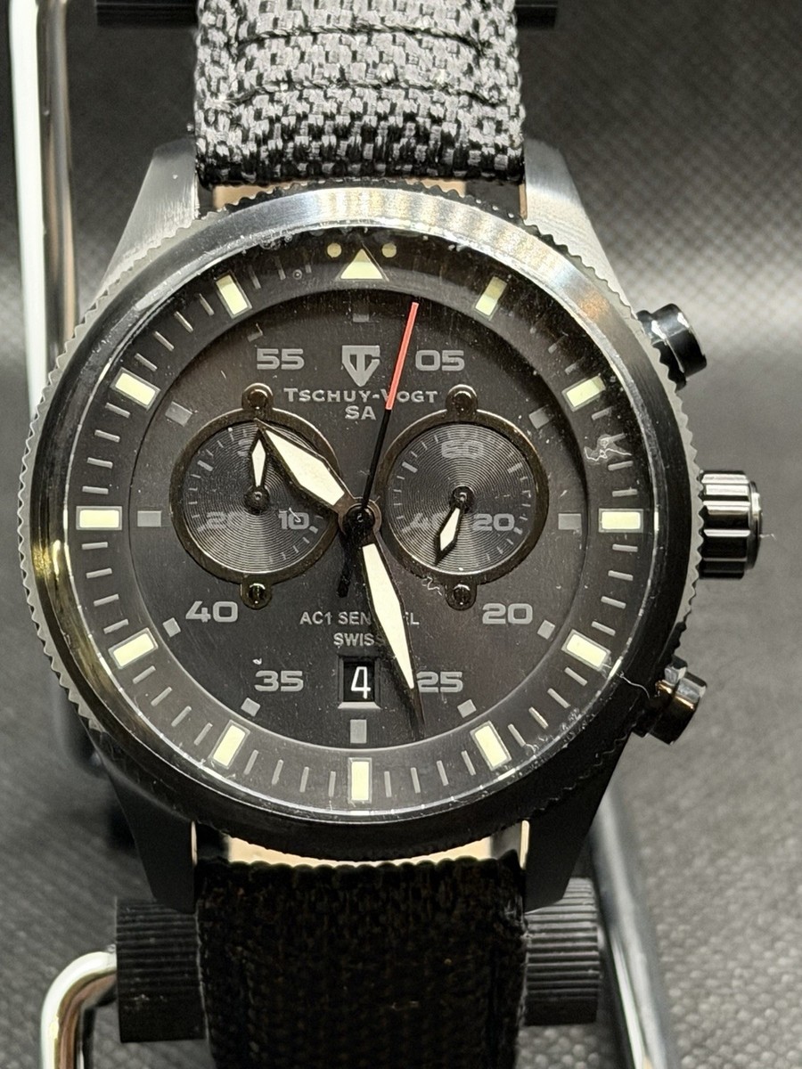 Tschuy-Vogt AC1 Sentinel 15077 Swiss Chronograph 45mm Ronda 5021.D