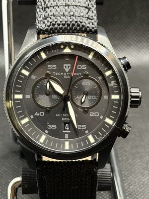 Tschuy-Vogt AC1 Sentinel 15077 Swiss Chronograph 45mm Ronda 5021.D 100M NIB