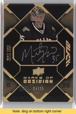 2008 Upper Deck UD Black Marks of Obsidian Gold 24/25 Marty Turco Auto READ 1p0