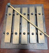 Vintage Deagan Door Plate Chime No 500 5 Tone Xylophone Wooden Box WORKS