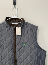 NWT Peter Millar Vest Men’s L Gray Crown Essex Quilted Travel Full Zip MF22Z13A