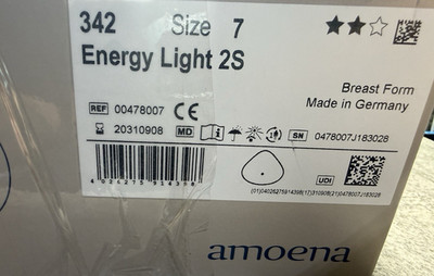 Amoena Women's Energy Light 2S Silicone Breast Prosthesis - Post Mastectomy Sz 7
