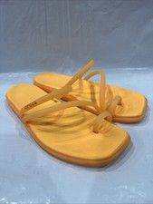 Crocs Miami Sandals Women's 8 Orange Slip On Toe Loop Thong Flip Flops EBS2621