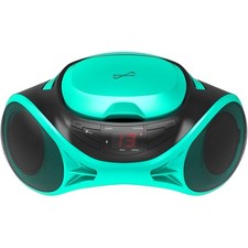 Supersonic SC-726BT Portable AM/FM Radio CD Player Boombox with Bluetooth Teal 