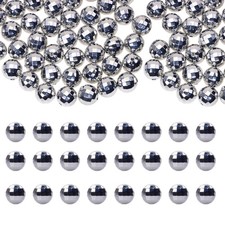 PPhtony 100PCS Disco Ball Beads 80s 70s Sparkly Mirrorball 8mm, Silver