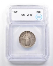 1920 Standing Liberty Quarter VF20 ICG *4326