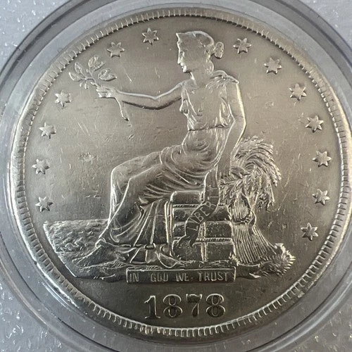 1878 - S US Trade Dollar $1 Silver Coin - EXCELLENT CONDITION