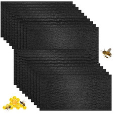 20 Pcs Waxed Foundation Sheets for Beehives - Black Beeswax Coated Frames