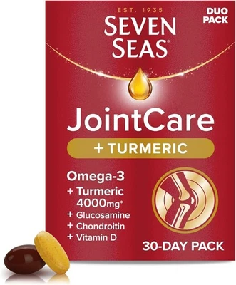 Seven Seas JointCare Plus Turmeric, with Omega-3, Glucosamine, Chondroitin,...