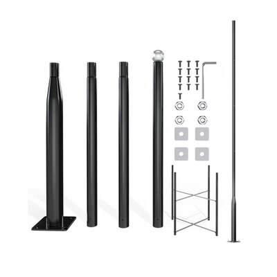 JAYNLT Street Light Pole 13-19 Ft Tall Outdoor Adjustable Heavy Duty Metal lamp pole