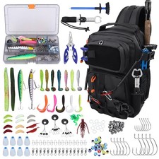 New Fishing Backpack with Tackle Boxes Waterproof Shoulder Bag for Gear,Fish 136