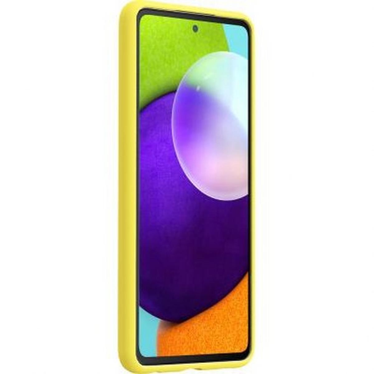 Coque silicone rigide pour Galaxy A52s jaune finition soft touch premium