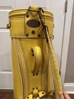 Burton Ladies Golf Bag Yellow Gingham Plaid W/OG Rain Cover Vinyl Leather USA — photo 6