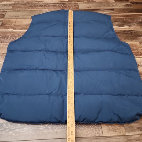 CABELAS Mens Blue Premier Northern Goose Down Vest Fleece Lined XL - Afbeelding 5 van 8