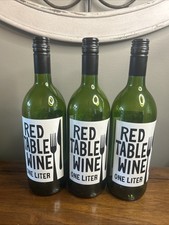Empty 1 Liter Green Wine Bottles Lot Of 3 With Screw Top For Craft Or Display