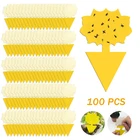 100PCS Sticky Fly Traps Fruit Gnat Killer Indoor Outdoor Plants Garden USA