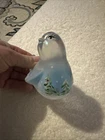 Vintage Hand Painted Fenton Opalescent Holiday Themed Glass Bird, Manganese?