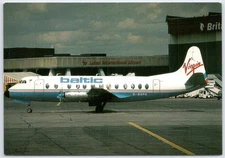 Vickers Viscount 814 Baltic Virgin Airplane at London Luton Airport 1989