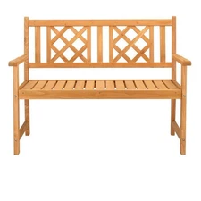 Patio Outdoor Solid Wood Bench Loveseat Chair Park Garden Yard Home Outdoor