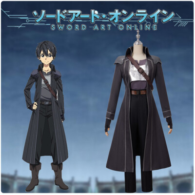 Art Online SAO Kirito Kirigaya Kazuto Robe Cosplay Costume L