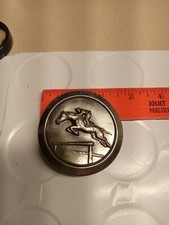USA 1977 Great American Buckle Co BRASS Belt Buckle JUMPING HORSE NEW/OLD STOCK