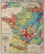 Carte Ecole Vidal Lablache régions France Lorraine Bretagne Normandie Alsace