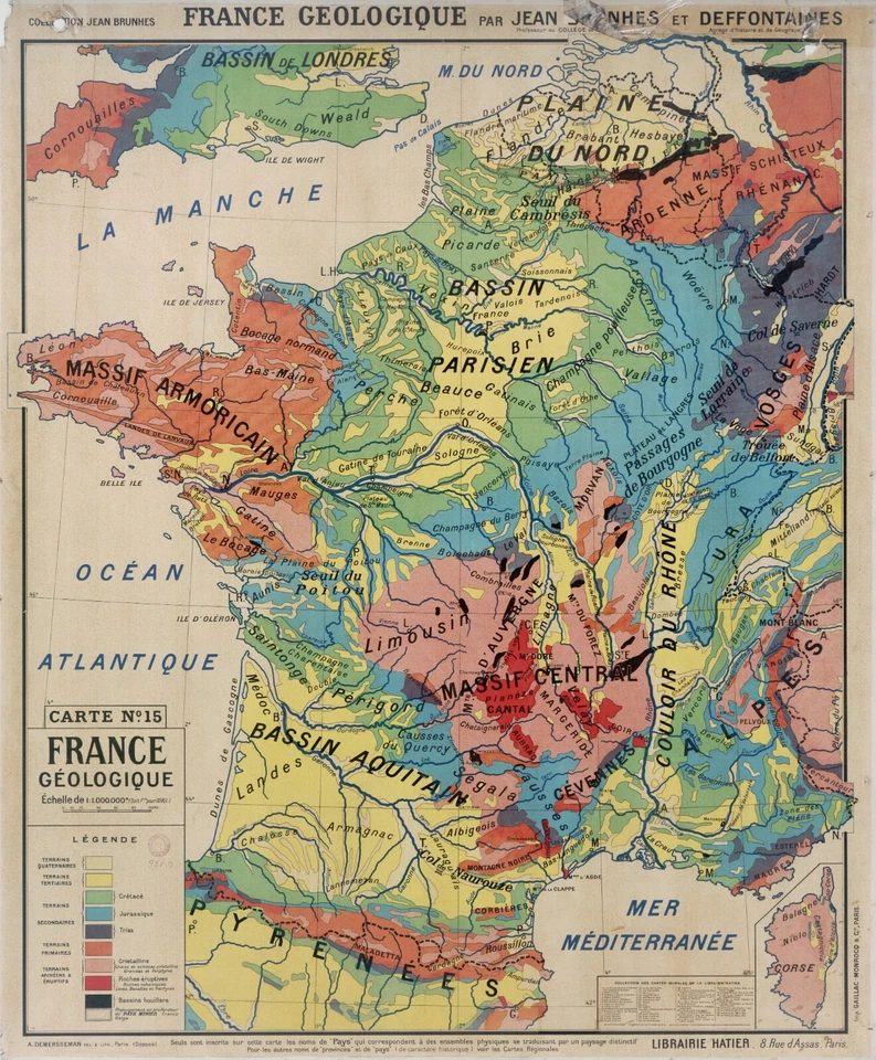 Carte régions France Lorraine Bretagne Normandie Alsace Ecole - Photo 1/1
