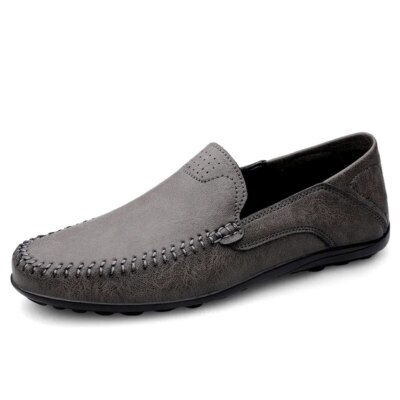 Men's Leather Casual Shoes Soft Loafers Moccasins Breathable Slip on Boat Shoes