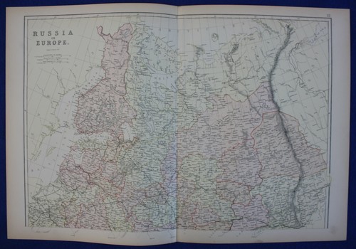 NORTHERN RUSSIA, BALTIC STATES, RAILWAYS, original antique map, Weller, 1884 - 第 1/3 張圖片