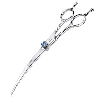7'' Curved Dog Grooming Scissors Ergonomic Pets Cats Trimming Shears with Offs...