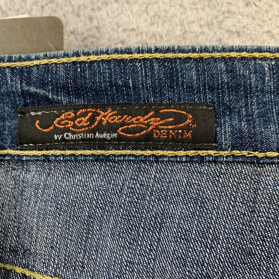 $295 Ed Hardy Womens Jeans Size 19/20 Medium Wash Denim Blue 42x34 - Image 3 of 4