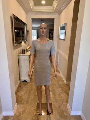 michael kors dress silver Embellished Georgette Dress in SILVER - Sale