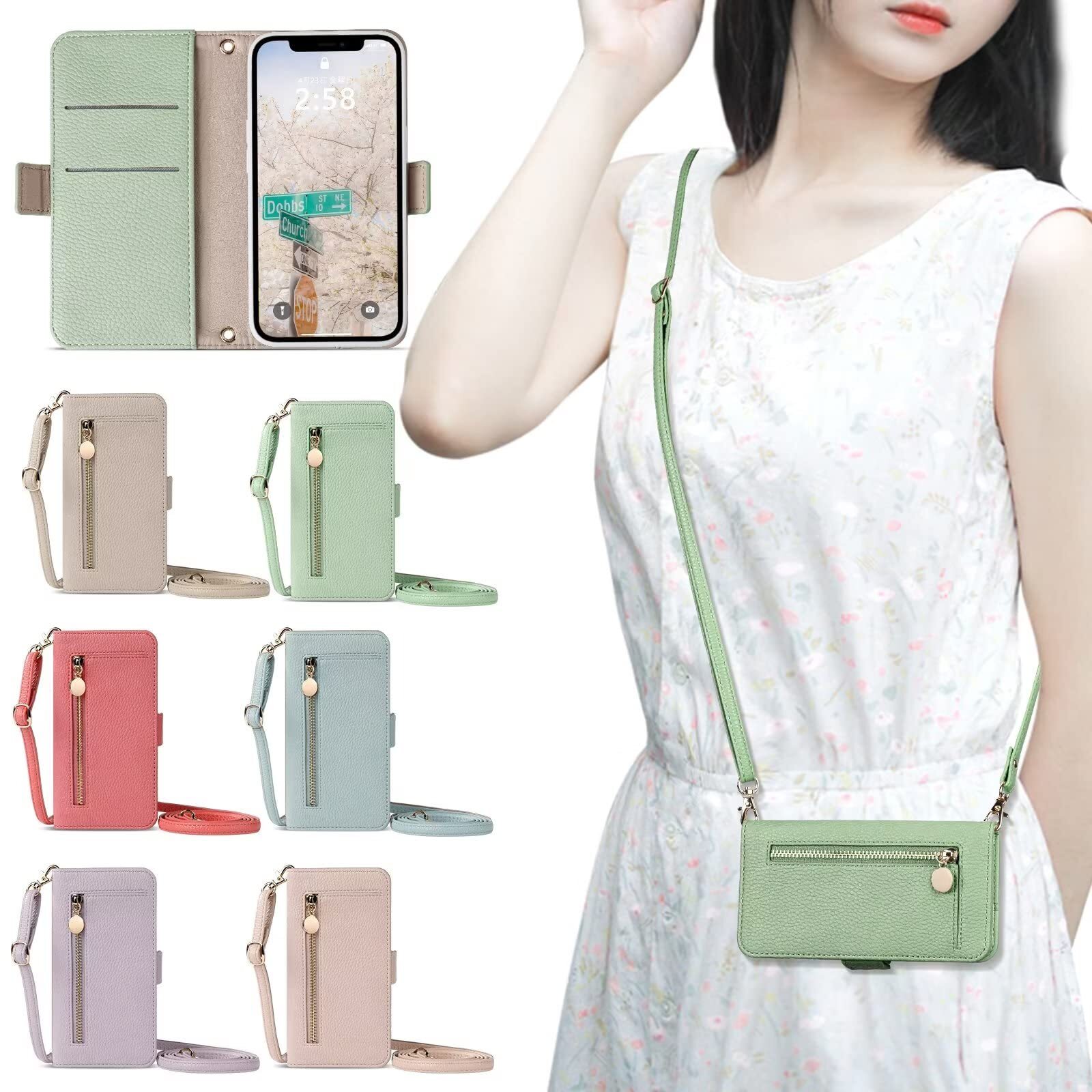 for iphone 15 notebook type case shoulder smartphone case for iphone 15 cut 824