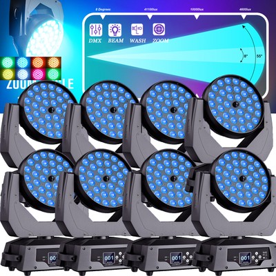 RGBW 8*36X 18W LED Wash Zoom Moving Head DMX Bühnenlicht Strobe Beam Lichteffekt