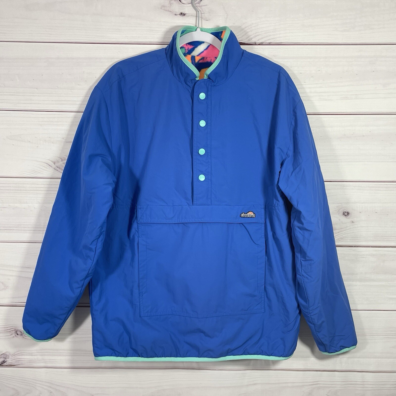 Chubbies Reversable Jacket Pullover 1/2 Zip Snap … - image 1