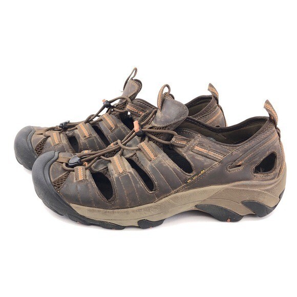 Sandali da trekking impermeabili Keen Arroyo II uomo taglia 12 EU 46 pelle marrone estivi