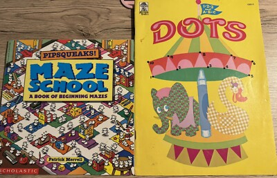 PIPSQUEAKS! HATS SCHOOL A BOOK OF BEGINNING MAZES And Vintage Dots Activity Book